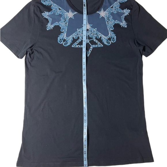 Versace Collection Navy Short Sleeve Starred Cotton T-shirt | European XL | US M - Picture 6 of 6